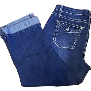 Earl Jean Women's cropped capri jeans sewn cuffed hem size 10